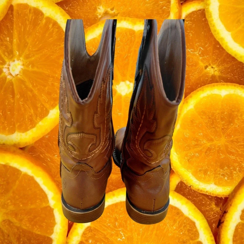 Roper Little Kids Brown Cowboy Western Boots Square‎ Toe 09-018-1900-1701 Size 2